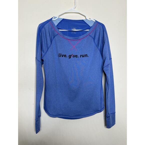 The North Face Long Sleeve Active Vented Hiking Running Pullover Womens M Blue - Picture 1 of 7